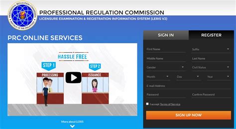 prc online sign in.